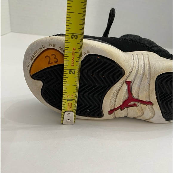 Childs Nike Air Jordans 12 Retro Size 8C Black Suede on Black with Rubber Sole - Picture 11 of 11